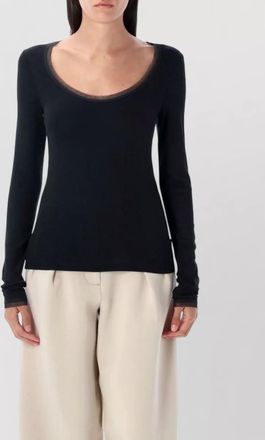 Remain ribbed jersey long-sleeve top