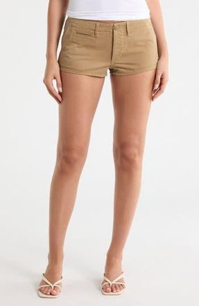 R13 Cotton Chino Micro Shorts in Khaki Slubby Twill Brown at Nordstrom Rack, Size 24