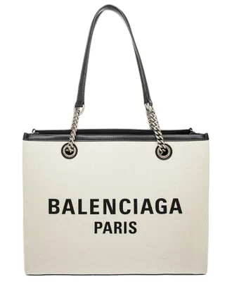 Balenciaga Duty Free Medium Leather & Canvas Tote