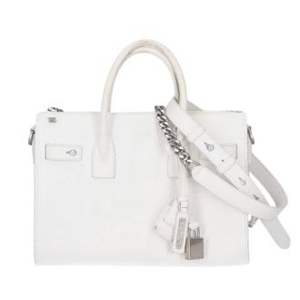 Saint Laurent Pre-owned Handbags, female, White, Size: ONE SIZE Pre-owned Sac de Jour Grain Leather 2way Handbag