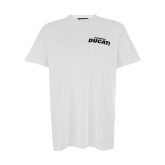 Dsquared2 Tops, Heren, Wit, M, Katoen, T-shirt Capsule X Ducati