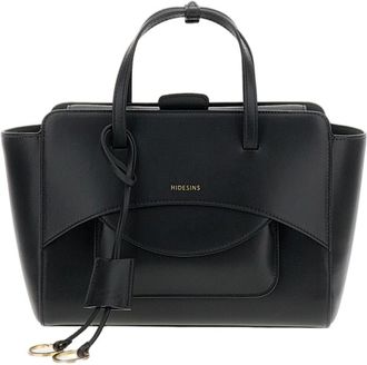 Hidesins Black Leather Flap M Crossbody Bag