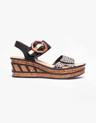 Rieker Womens Rieker 68176-00 Womens Sandals Black Multi - Size: 6.5
