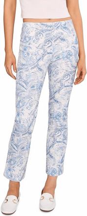 Elliott Lauren Printed Elastic Waist Pull-On Bootcut Pants In Blue Bayou