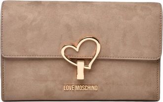 Love Moschino Suede-Effect Crossbody Bag With Heart-Shaped Lock