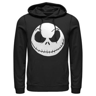 The Nightmare Before Christmas Mens The Nightmare Before Christmas Halloween Jack Skellington Big Face Pull Over Hoodie in Black at Nordstrom, Size Xxx-Large