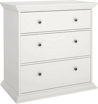 Dmora Dmora - Cajonera Domeng, C&oacute;moda Multiusos, C&oacute;moda De Dormitorio, Gabinete Con Cajones, 86x52 H88 Cm, Blanco