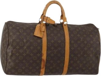 Louis Vuitton Tweedehands Canvas Louis Vuitton tassen - Dames - Vintage Weekendtas - Bruin - ONE Size - Vintage