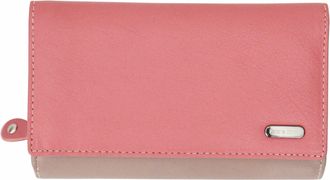 Felda Felda Womens Genuine Soft Leather Clutch Wallet - RFID Protection - Peach Multi