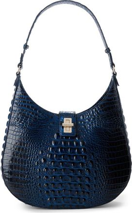 Brahmin Fallon Croc Embossed Leather Shoulder Bag in Anchor at Nordstrom