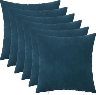 vidaXL Funda De Almohada 6 Pcs Heerlen Azul 30 X 30 Cm Terciopelo Vidaxl