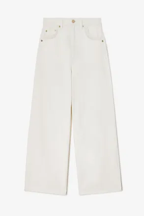 Ganni White Lari Straight Jeans in Denim - Size 24W/33L Organic Cotton