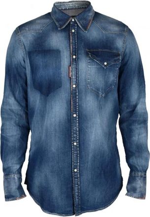 Dsquared2 Classic Western Shirt - Heren - Spijkeroverhemden - Blauw - M - Katoen - Overhemden