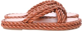 Valentino Womens Leather The Rope Twisted Strap Sandal (Authentic Pre-Loved)