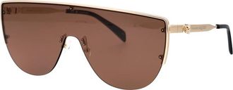Alexander McQueen Stijlvolle zonnebril Am 0457S - Heren - Zonnebrillen - Bruin - ONE Size - Accessoires