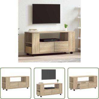 vidaXL Mobile TV con ruote - Mobile TV Rovere Sonoma 102x34,5x43 cm in Legno Multistrato