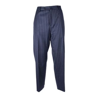 Kenzo Suit Trousers, male, Blue, XS, Elegant Striped Slim Trousers
