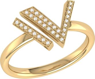 LuvMyJewelry Home Visionary Diamond Ring - 0.08ct. in 14Kt Gold Vermeil On Sterling at Nordstrom Rack, Size 6.5