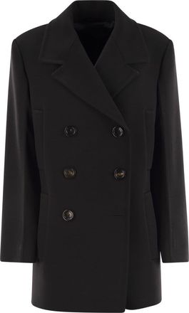 Max Mara Womens Janzir - Double-breasted Cady Caban - Black - Size EU 34 (Womens)