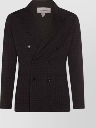 Lardini tailored houndstooth suit button detailing