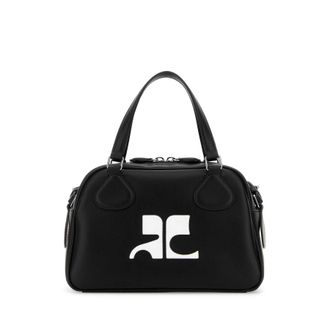 Courr&egrave;ges Black Leather Reedition Handbag