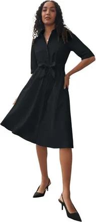 Jessica London Soft Denim Shirtdress in Black at Nordstrom, Size 22