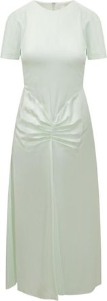 Victoria Beckham Light Green Round Neck Maxi Dress