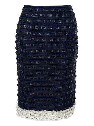 Oscar De La Renta knitted midi skirt - Blue