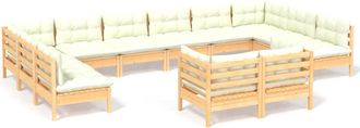 vidaXL Muebles De Jard&iacute;n 12 Piezas Y Cojines Madera Maciza De Pino Vidaxl