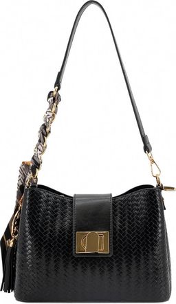 Like Dreams Womens Sabine Woven Scarf Crossbody Bag In Black