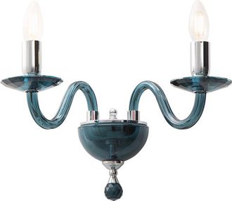 Rossini Illuminazione Applique Cristelle In Vetro Ottanio, Attacco E14 Ip20, Design Classico Con Dettagli In Cristallo Ottico - Rossini Illuminazione