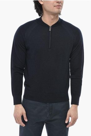 Paolo Pecora Light Virgin Wool Half-Zip Sweater size M