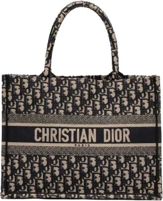 Dior Pre-owned Oblique Book Tote - Dames - Vintage Shopper - Blauw - ONE Size - Vintage