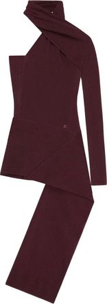 Courrèges Abito corto monospalla - Rosso