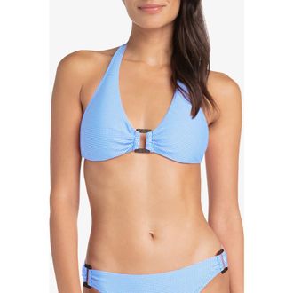 Helen Jon Tortoise Halter in Peri Gingham at Nordstrom, Size X-Small