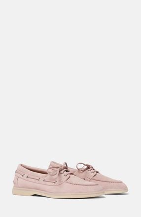 Scarosso Lia Boat Shoes in Pink - Suede at Nordstrom, Size 38.5