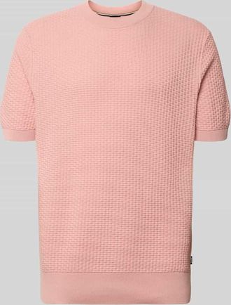 HUGO BOSS Regular Fit Strick-Shirt aus reiner Baumwolle Modell H-NILTON in Rosa, Gr&ouml;&szlig;e XXXL