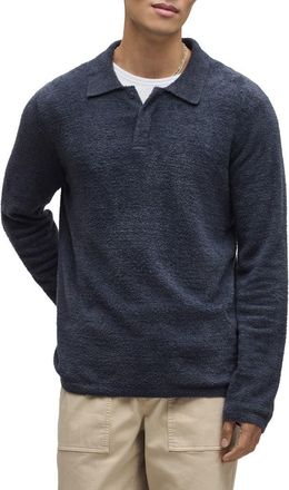 Barefoot Dreams CozyChic Lite Long Sleeve Polo Shirt in Indigo at Nordstrom, Size Xx-Large