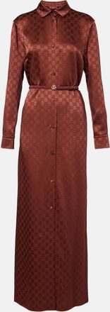 Gucci Abito chemisier in raso GG