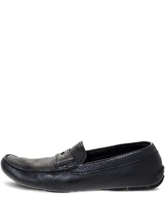 Prada logo-detail leather loafers - Black