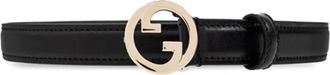 Gucci Accessoires, Dames, Zwart, 85 CM, Leer, Zwarte Leren Riem Stijlvol Accessoire