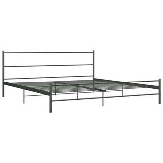 Berkfield Home Bed Frame Grey Metal 180x200 cm Super King