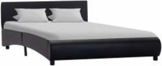 vidaXL Vidaxl - Estructura De Cama Con Led De Cuero Sint&eacute;tico Negro 140x200 Cm