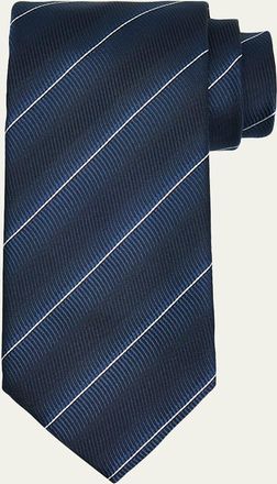 Tom Ford Mens Linen Diagonal Stripe Tie