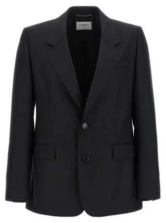 Saint Laurent Black Notched Lapel Blazer