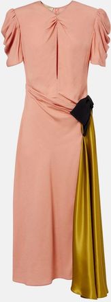 Valentino Bow-detail draped midi dress