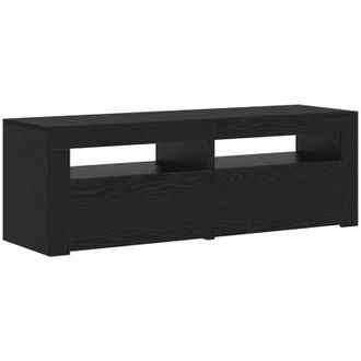 vidaXL Vidaxl - Mueble De Tv Con Luces Led Roble Negro 120x35x40 Cm