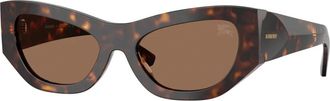 Burberry Stijlvolle zonnebril in bruine tint - Dames - Zonnebrillen - Bruin - 54 MM - Accessoires