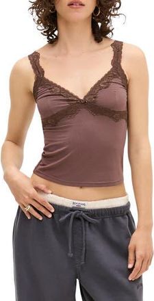 BDG Lace Trim Camisole in Brown at Nordstrom Rack, Size X-Small