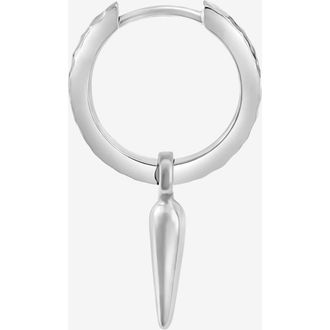Dower & Hall Mens Single Hammered Raindrop Charm Story Hoop in Sterling Silver at Nordstrom